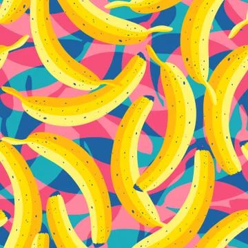 Tropical pattern with bananas. Stock Illustration