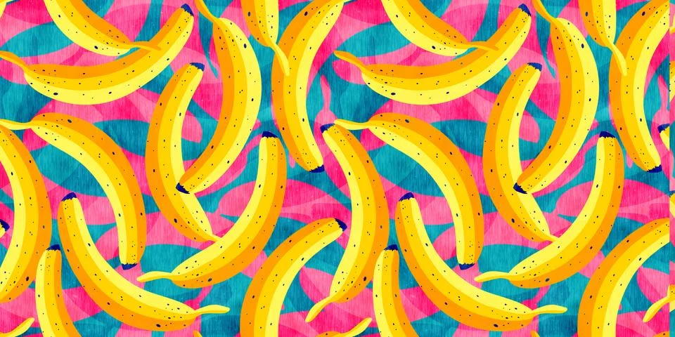Tropical pattern with bananas. Stock Illustration
