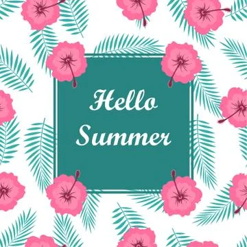 Tropical pattern card Stock Illustration