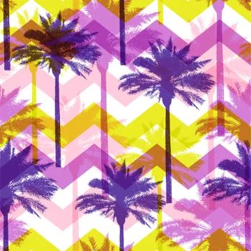 Tropical pattern with coconut palms. イラスト素材