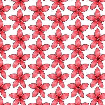 Tropical pattern with exotic flowers in cartoon style Illustrazione stock