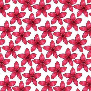 Tropical pattern with exotic flowers in cartoon style Stock Illustration