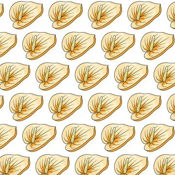 Tropical pattern with exotic flowers in cartoon style Stock Illustration