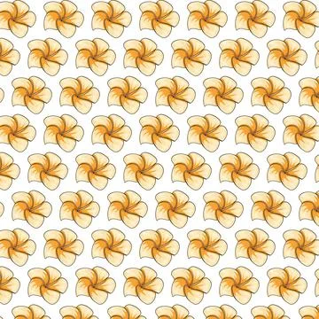 Tropical pattern with exotic flowers in cartoon style Stock Illustration