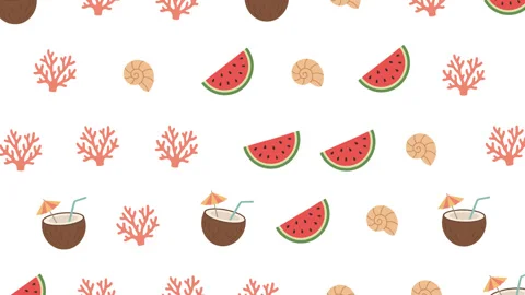 Tropical Pattern Seamless Loop Summer Video Background Stock Footage 339433835