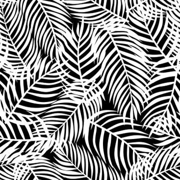 Tropical pattern, vector floral background. palm leaves seamless pattern 스톡 일러스트