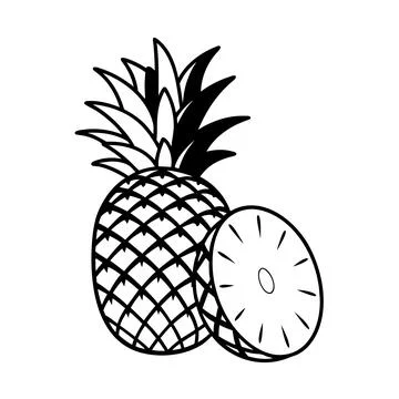 Tropical Pineapple Fruit Flat Graphic Illustrazione stock