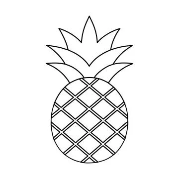 Tropical Pineapple Outline Vector Illustration Fresh Fruit Line Art Colorin.. 스톡 일러스트