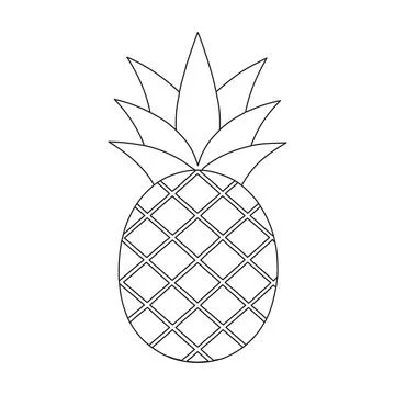 Tropical Pineapple Outline Vector Illustration Fresh Fruit Line Art Colorin.. 스톡 일러스트