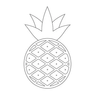 Tropical Pineapple Outline Vector Illustration Fresh Fruit Line Art Colorin.. 스톡 일러스트