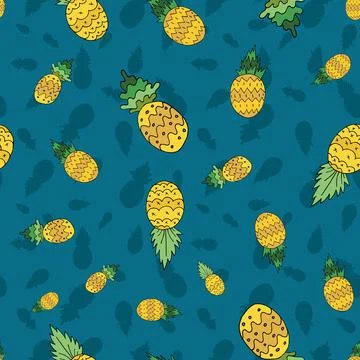 Tropical pineapple repeat pattern abstract background design Stock Illustration
