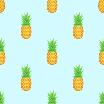 Tropical pineapple seamless pattern. Stock Illustration