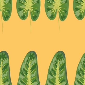 Tropical plants seamless pattern, tropical foliage, pastel vintage theme Illustrazione stock