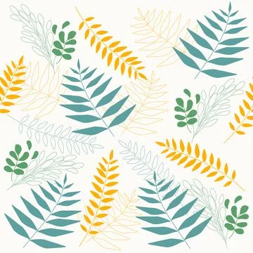 Tropical plants.Vector pattern. Tropical leaf background Illustrazione stock