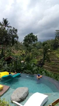 Tropical pool in Bali Stock Photos