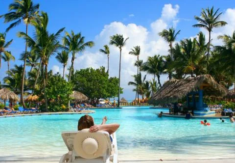 Tropical pool bar Stock Photos