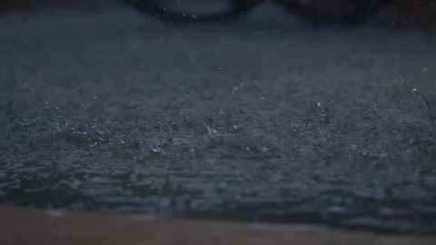 Tropical rain drops falling on ground Stock Footage 115508116