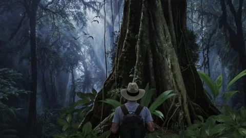 Tropical rain forest with big tree Stock Footage 289573715