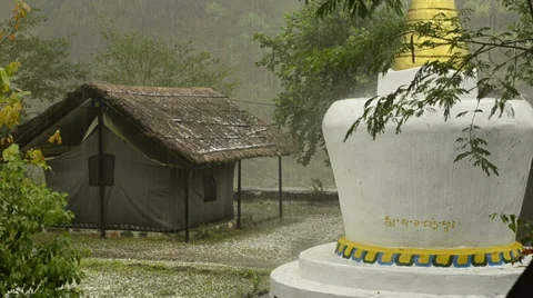 Tropical rain. Nepal Stock Footage 33463616