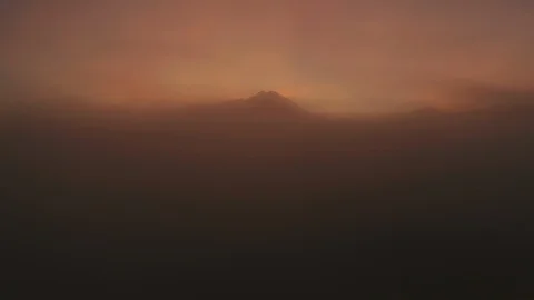 Tropical rainforest and clouds with Mount Kinabalu Stock Footage 122233813