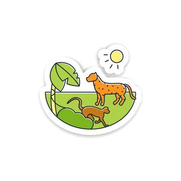 Tropical rainforest sticker Stock Illustration