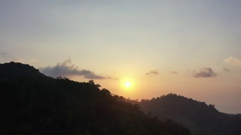 Tropical Rainforest at sunset Stock Footage 125988339