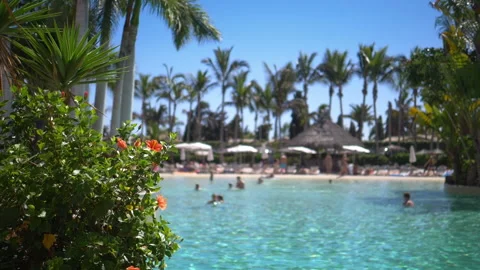 Tropical resort background in slow motion 180fps Stock Footage 107973990