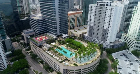 Tropical resort in Brickell Stock Footage 197049546