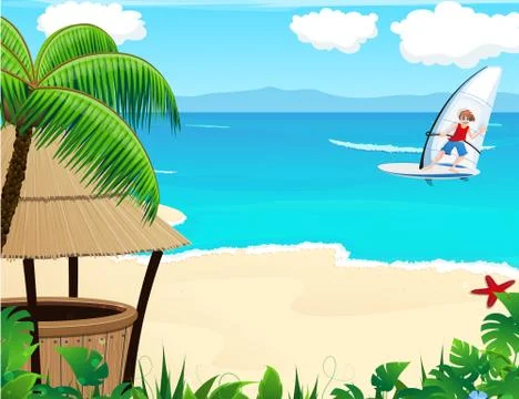 Tropical resort Stock Illustration