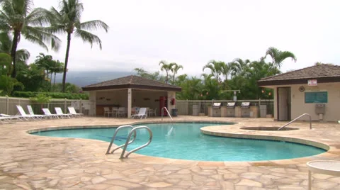 Tropical Resort Pool Video stock 24280798