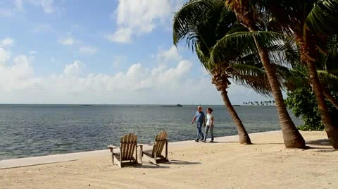 Tropical Retirement Walking Stock Footage 12408861