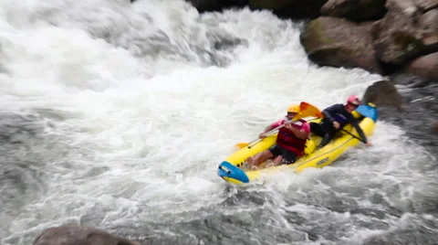 Tropical river kayaking double Stock Footage 57644676