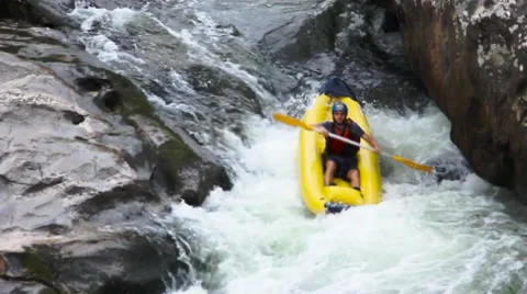 Tropical river kayaking Stock Footage 57646443