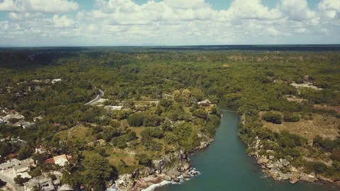 Tropical river mouth Stock Footage 100764712
