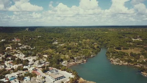 Tropical river mouth Stock Footage 100764989