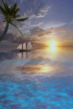 Tropical sail Stock Illustration