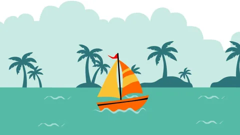 Tropical Sailing Boat on Ocean for Summer Vacation and Travel 库存影片 343900902