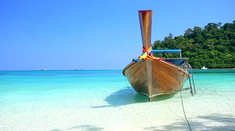 Tropical sand beach Koh rok andaman sea southern of Thailand. Stock Footage 54301136