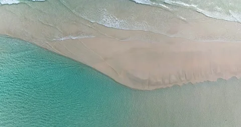 Tropical sandy beach and blue sea. Borneo, Malaysia. Stock Footage 235823875