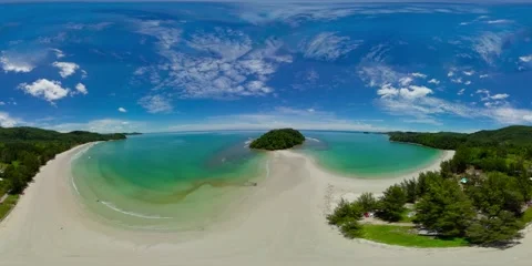 Tropical sandy beach and blue sea. VR 360. Stock Footage 270475694