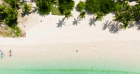 Tropical sandy beach and blue sea. Philippines Stock Footage 345383599