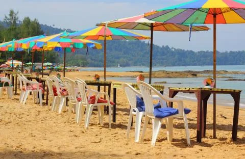 Tropical sandy beach Stock Photos