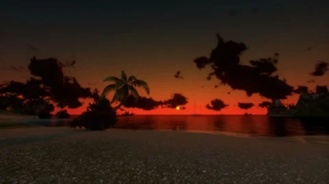 Tropical scene Time Lapse, camera fly over ocean 스톡 동영상 8510536