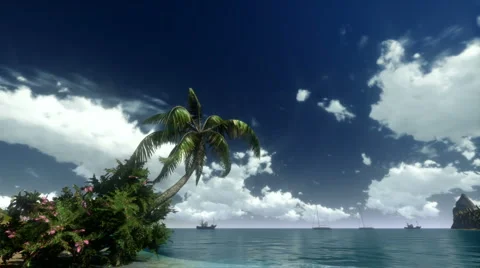Tropical scene Time Lapse Stock Footage 5632523