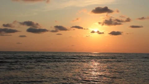 Tropical sea sunset Stock Footage 8608019