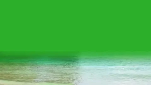 Tropical Sea Waves on Green Screen Background - Ocean Beach Loop Stock Footage 336706457