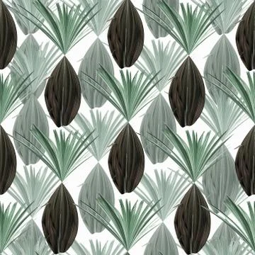 Tropical seamless curtain pattern design Illustrazione stock