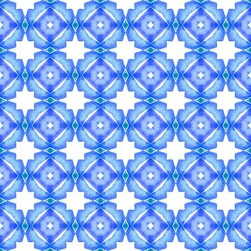 Tropical seamless pattern. Blue ideal boho chic Stock Illustration