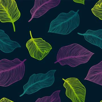 Tropical seamless pattern with exotic palm leaves Stock-Illustration