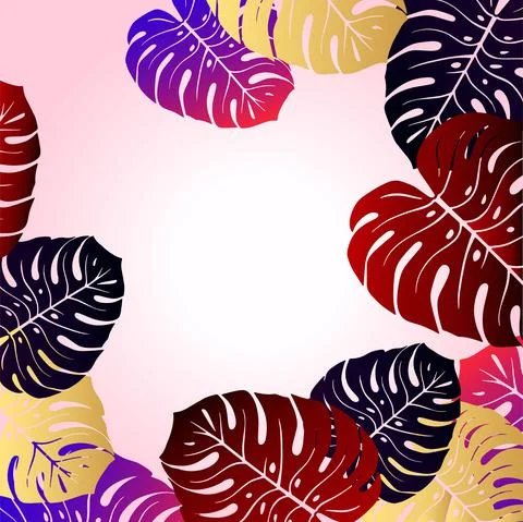 Tropical seamless pattern with exotic palm leaves. Vector illustration. Exoti Stock Illustration